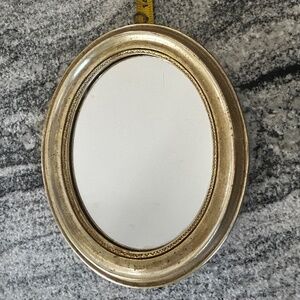 Vintage Borghese Gilt Oval Mirror: Italian Wall Hanging Foyer Decor